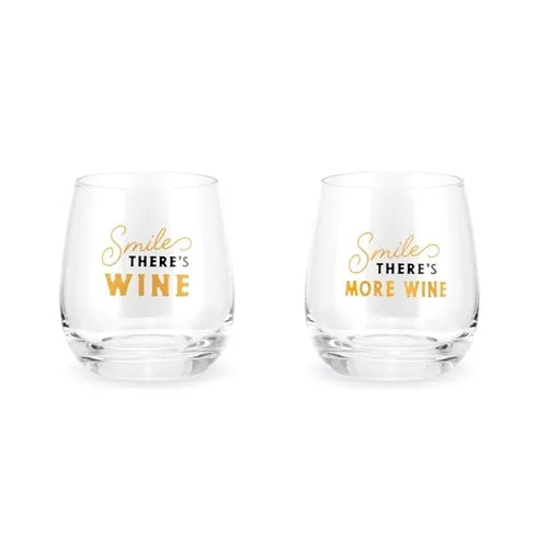 Smile There Is Wine - Wine Glass Set