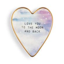Load image into Gallery viewer, Moon &amp; Back Art Heart Trinket Dish - 3.5x4in
