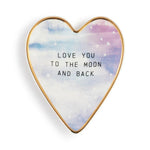 Moon & Back Art Heart Trinket Dish - 3.5x4in