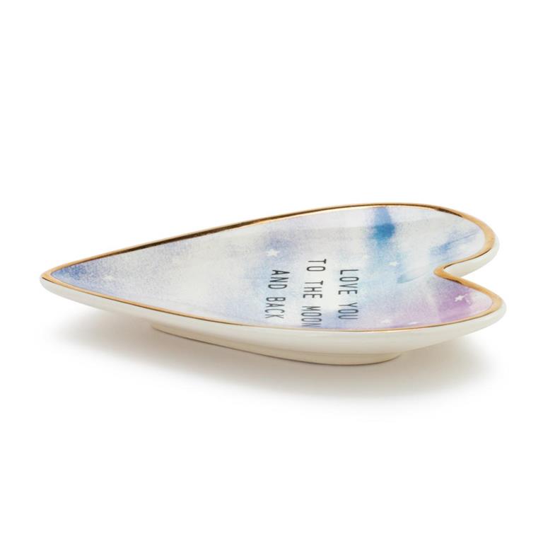 Moon & Back Art Heart Trinket Dish - 3.5x4in