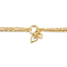 Load image into Gallery viewer, Double Heart Gold Charm Layered Bracelet - 6.5in
