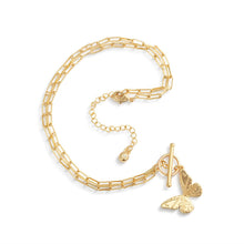 Load image into Gallery viewer, Butterfly Toggle Gold Necklace 16in
