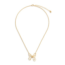 Load image into Gallery viewer, Butterfly Open Charm Gold Necklace 16in
