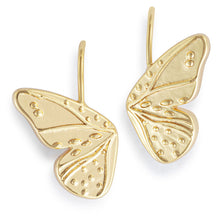 Load image into Gallery viewer, Butterfly Wings Gold Earrings - 11x16mm
