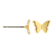 Load image into Gallery viewer, Butterfly Post Gold Earrings - 4.8x7mm
