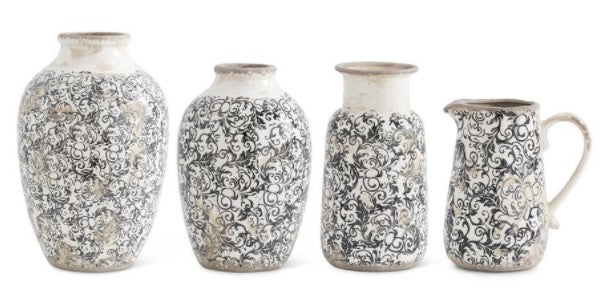 Vintage Black and White Ceramic Vase