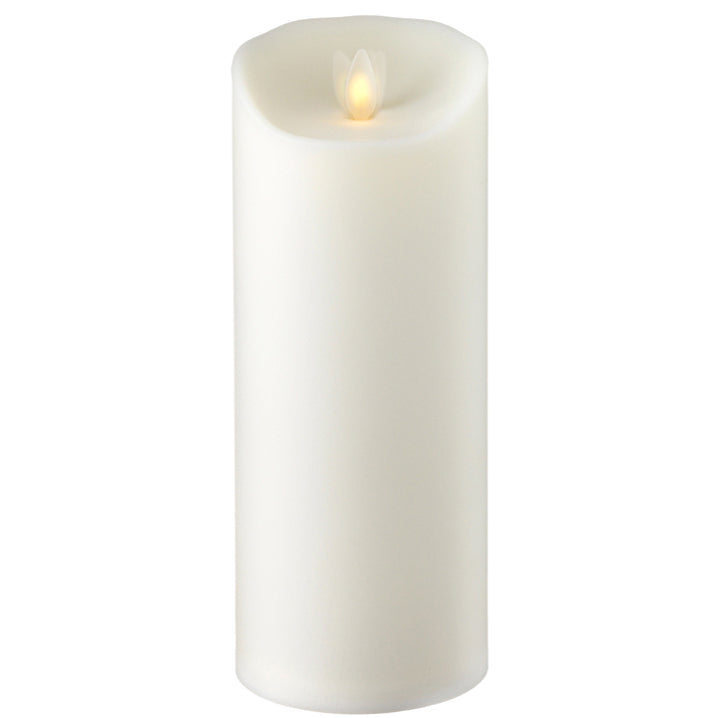 Moving Flame Ivory Pillar Candle- 3.5"x9"
