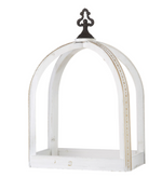 21" White Distressed Open Lantern