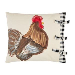 Rooster Painted Pillow