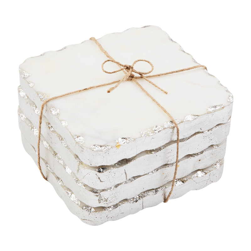 Silver Edge Coaster Set