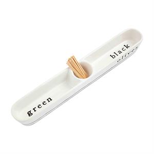 Olive Boat & Toothpick Set