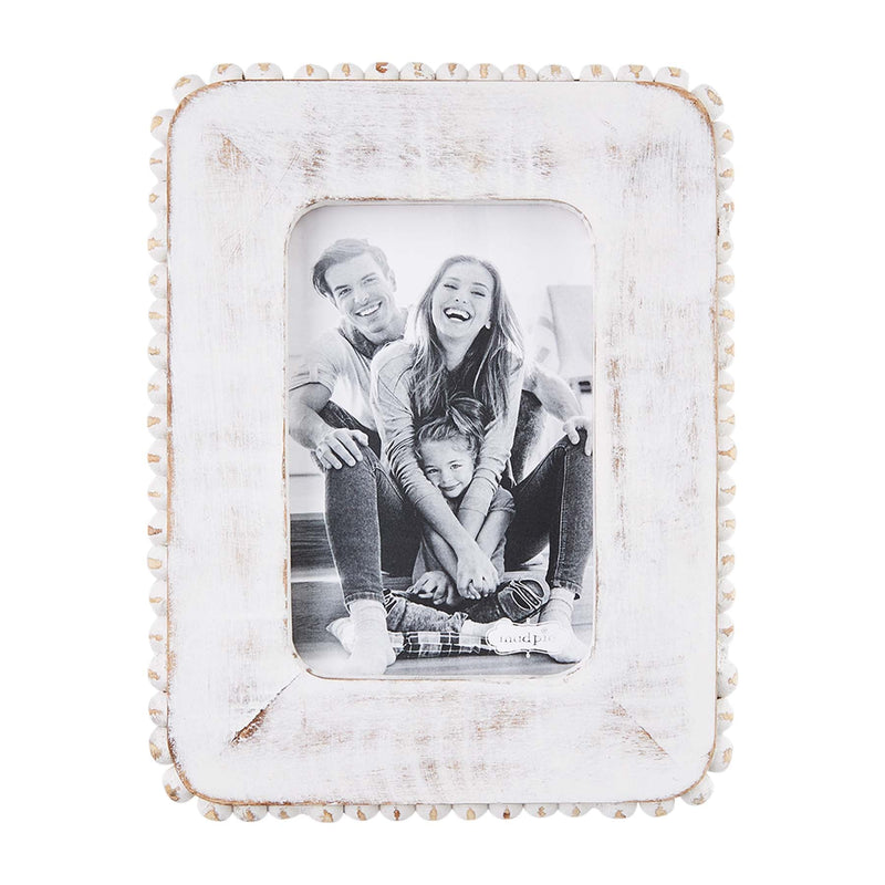 Small White Beaded Frame