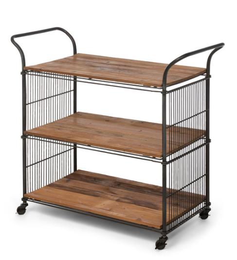 Reclaimed Wood & Metal Kitchen Cart