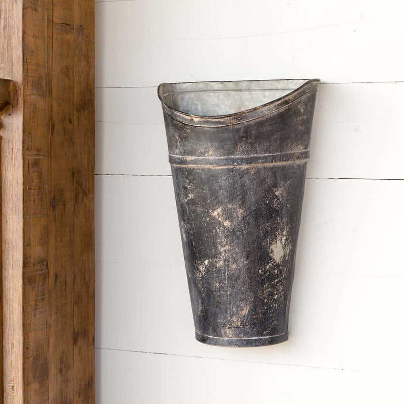 Aged Black Picking Wall Bucket