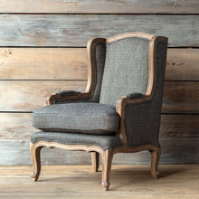 Load image into Gallery viewer, Indigo Tweed Wing Chair

