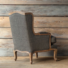 Load image into Gallery viewer, Indigo Tweed Wing Chair
