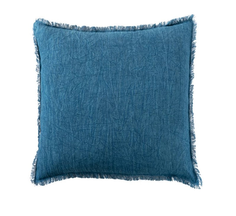 Stonewashed Linen Pillow w/ Fringe